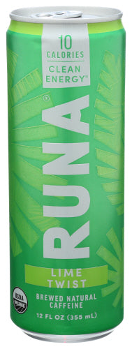 Runa - Guayusa Energy Drink Lime Twist, 12 oz | Pack of 12