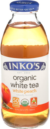 Inko's - Organic White Tea White Peach, 16 Fo | Pack of 12