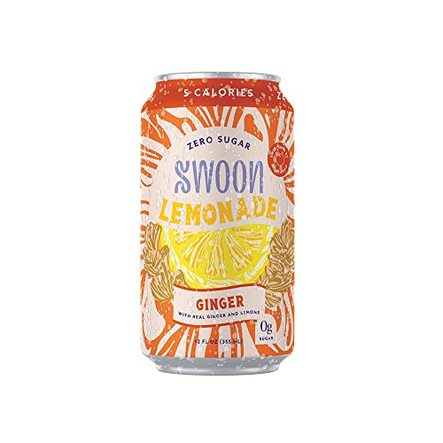 Swoon - Zero Sugar Ginger Lemonade - Low Carb, Keto & Paleo Friendly, 12 Oz. | Pack of 12