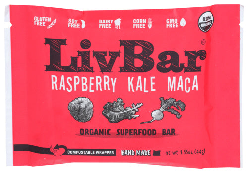 LivBar - Raspberry Kale Maca, 1.55 oz | Pack of 12