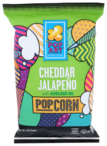 Pop Art - Gourmet Popcorn White Cheddar Jalapeno, 5 Oz | Pack of 9