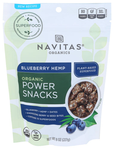 Navitas - Organics Power Snacks Blueberry Hemp, 8  Oz