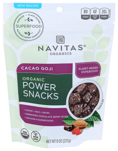 Navitas - Organic Cacao Goji Power Snacks, 8  Oz