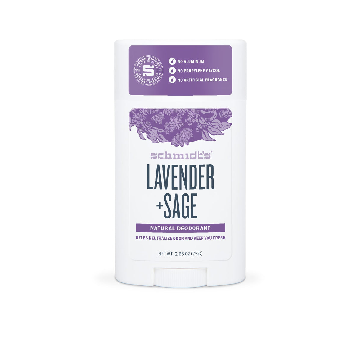 Schmidt's - Aluminum Free Natural Deodorant Lavender & Sage, 2.65 Oz