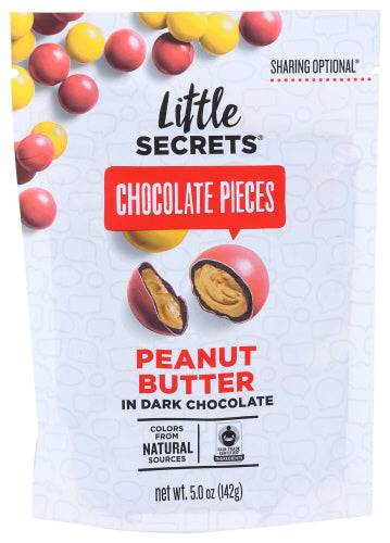 Little Secrets - Dark Chocolate Peanut Butter Coated Candy, 5 Oz. | Pack of 8