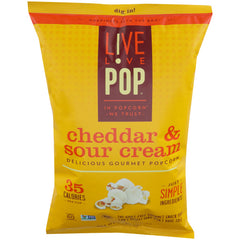 LIVE LOVE POP - Cheddar Sour Cream Popcorn , 4.4 Oz | Pack of 12