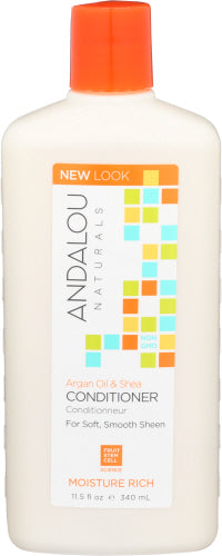 Andalou Naturals - Moisture Rich Conditioner - Argan Oil & Shea, 11.5  Oz