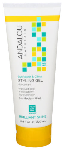 Andalou Naturals - Sunflower & Citrus Styling Gel - Medium Hold, 6.8  Oz