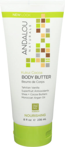 Andalou Naturals - Body Butter Nourishing Kukui Cocoa, 8Oz