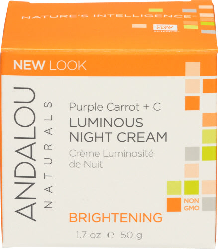 Andalou Naturals - Brightening Purple Carrot + C Luminous Night Cream, 1.7 Oz