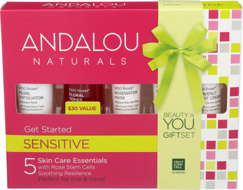 Andalou Naturals - 1000 Roses Get Started Kit Sensitive 5 Piece Kit