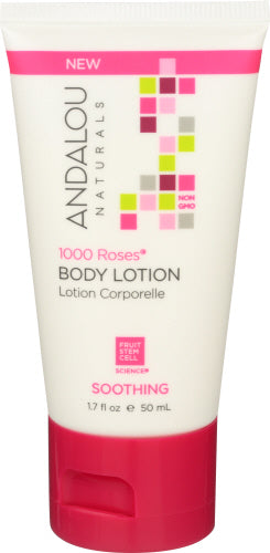 Andalou Naturals - 1000 Roses Soothing Body Lotion, 1.7 Fl. Oz | Pack of 6