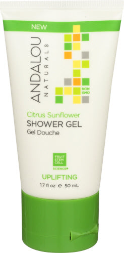 Andalou Naturals - Uplifting Shower Gel Citrus Sunflower, 1.7 Oz | Pack of 6