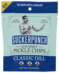 Suckerpunch - Classic Dill Gourmet Pickle Chips, 3.4 Oz | Pack of 12