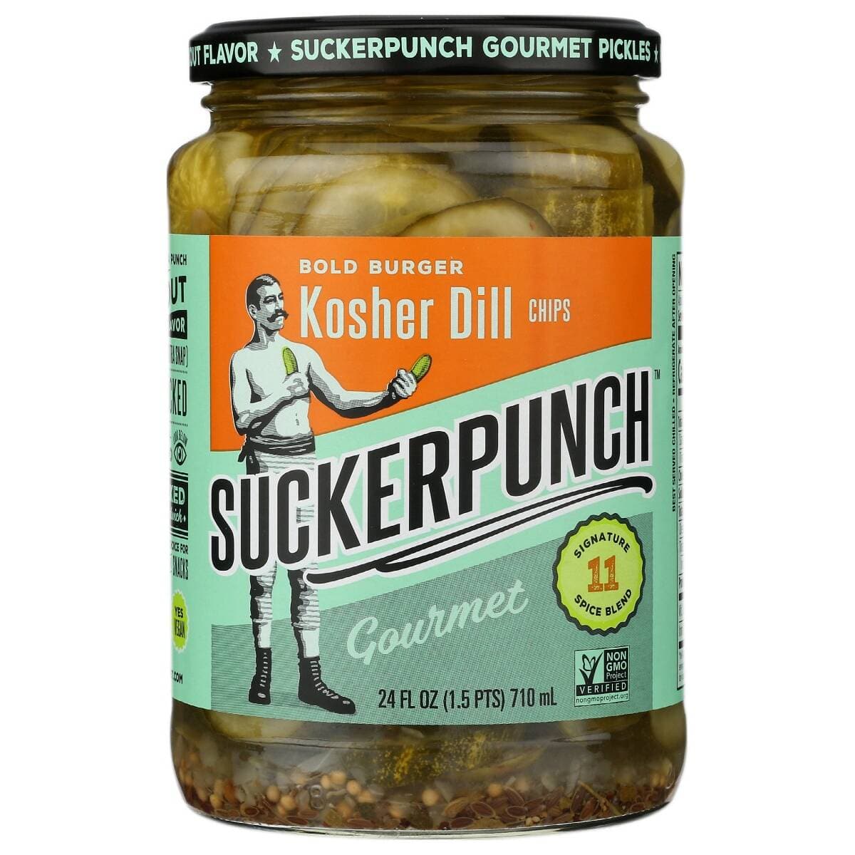 Suckerpunch: Pickle Chips Dill, 24 Oz
 | Pack of 6
