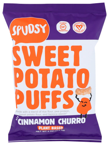 SPUDSY - Cinnamon Sweet Potato Puffs, 4 Oz  | Pack of 12