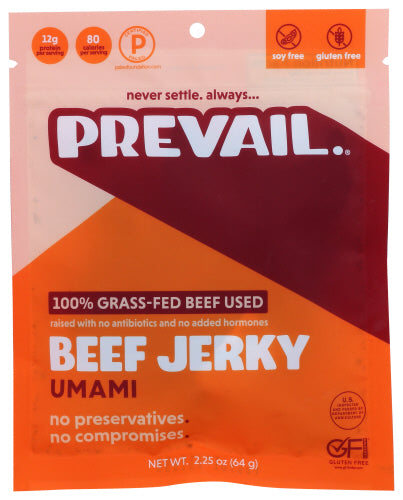 Prevail - Umami Beef Jerky, 2.25 Oz | Pack of 8