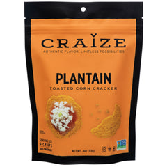 Craize - Toasted Corn Crisps Plantain , 4 oz | Pack of 6