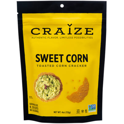 Craize - Toasted Corn Crisps Sweet Corn, 4 oz | Pack of 6