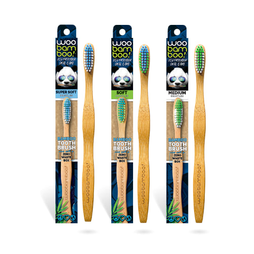 WooBamboo - Adult Medium Toothbrush - 1piece (Case of 12)  | Pack of 12