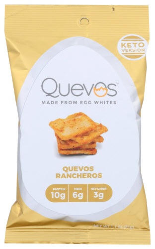 QUEVOS - Keto Rancher Egg White Chip, 1.1 Oz | Pack of 6