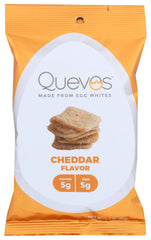 Quevos - Cheaddar Egg White Chips, 1oz Bag | Pack of 6