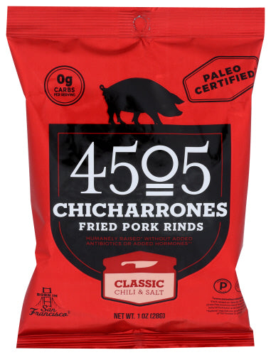4505 Meats - Chicharrones Classic Chili & Salt, 1 OZ | Pack of 12