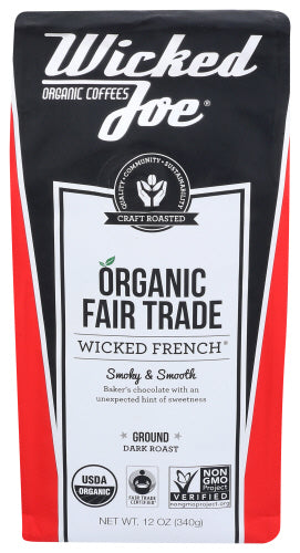 Wicked Joe Coffee - French Dark Roast Ground - 12oz | Pack of 6