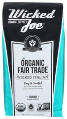 Wicked Joe Coffee - Italian Medium Dark Roast Ground, 12 OZ | Pack of 6