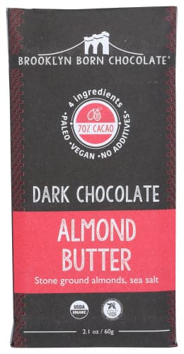 BROOKLYN BORN CHOCOLATE - PALEO BAR - ALMOND BUTTER, 2.1 OZ 

 | Pack of 12
