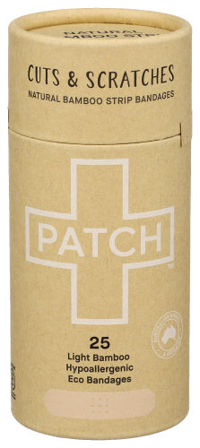 PATCH - Bamboo Natural Adhesive Strips, 25 Pack  | Pack of 3