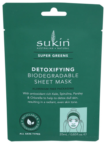 Sukin - Mask Detox Super Green, 0.85 FO | Pack of 8