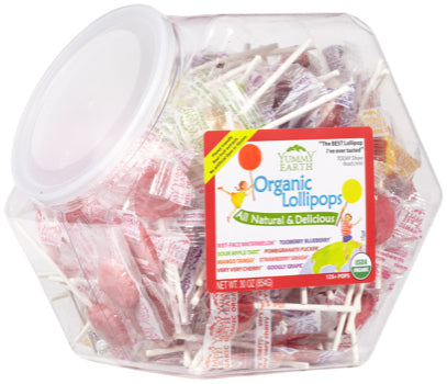 Yum Earth - Organic Lollipop Counter Bin 125Pc, 30 oz