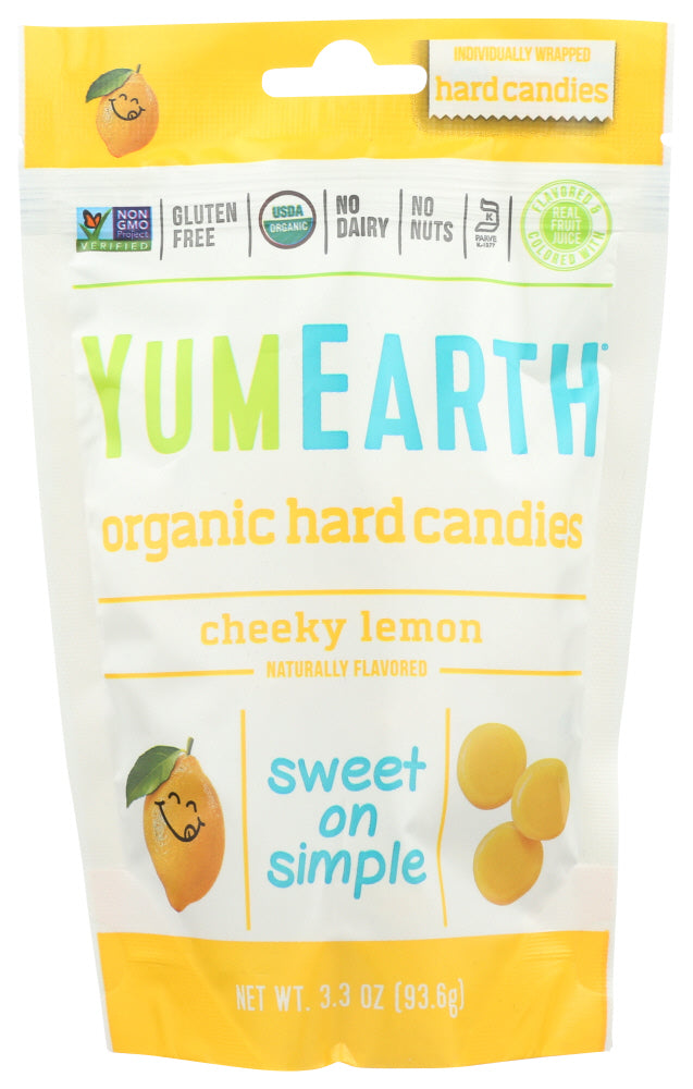 Yumearth - Organic Cheeky Lemon Drops, 3.3 oz | Pack of 6