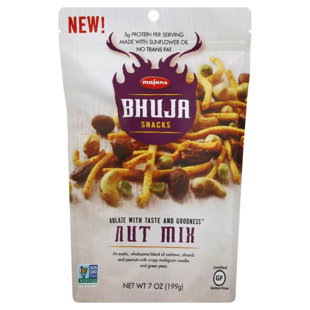 Majans - Snack Nibbles Bhuja Nut Mix, 7 Oz | Pack of 6