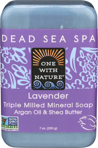 One with Nature - Dead Sea Mineral Soap Bar Lavender, 7 oz