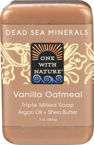 One with Nature - Dead Sea Mineral Soap Bar, Vanilla Oatmeal, 7 Oz