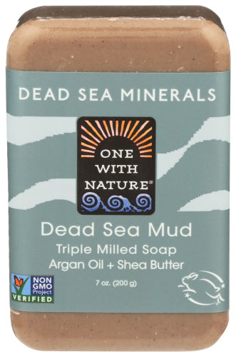 One with Nature - Dead Sea Mineral Soap Bar, Dead Sea Mud, 7 Oz