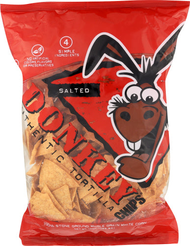 Donkey Chips - Salted Tortilla Chips, 14 Oz | Pack of 12