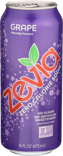 Zevia - Zero Calorie Soda Grape, 16Oz | Pack of 12