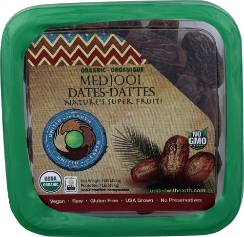 United With Earth - Organic Medjool Dates, 16Oz | Pack of 24