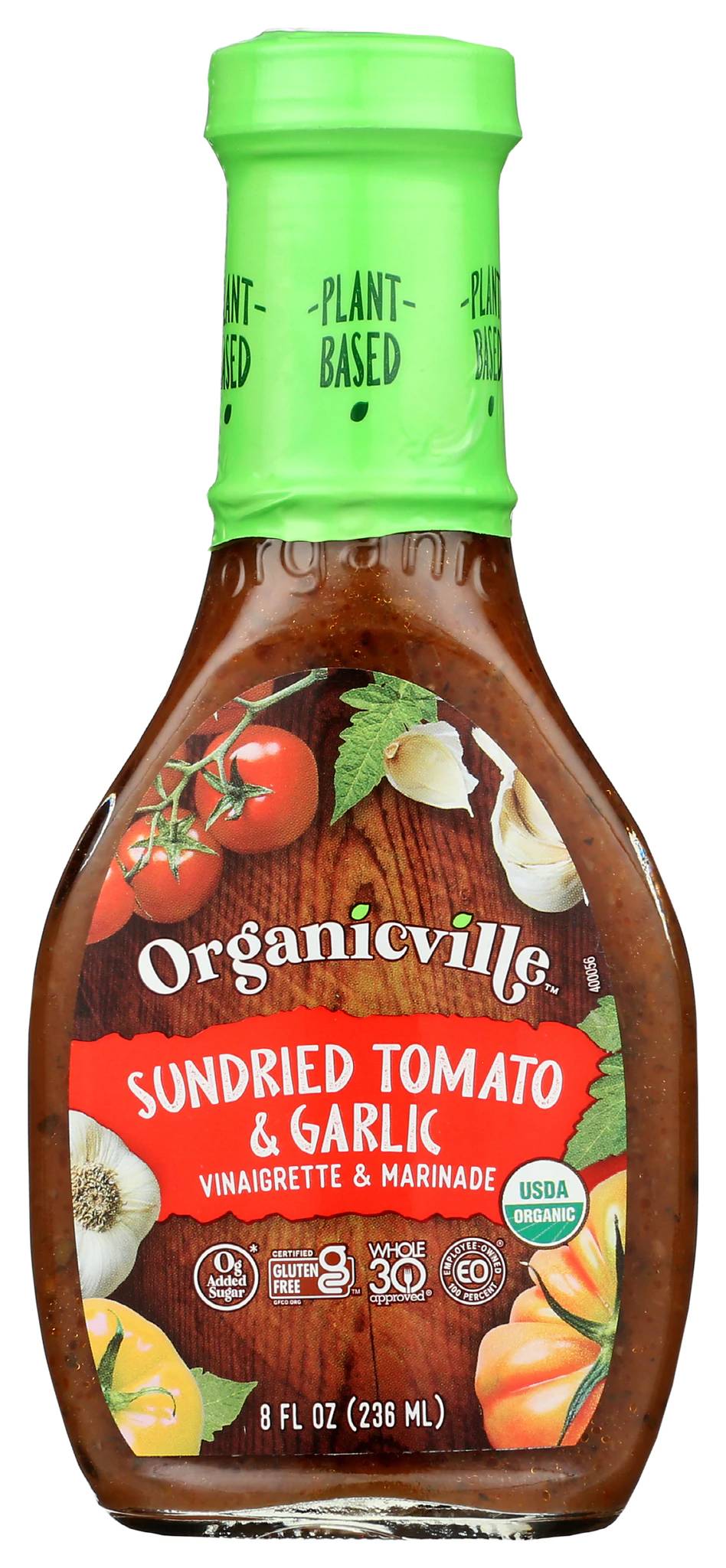 Organicville - Organic Sun Dried Tomato Garlic Vinaigrette, 8 Oz | Pack of 6