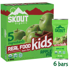Skout - Organic Real Food  Kids Bars Apple Pie, 5.1 oz | Pack of 6