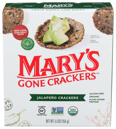Mary's Gone Crackers - Jalapeno Crackers, 5.5 oz | Pack of 6