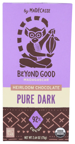 Beyond Good - Organic 92% Cocoa Dark Chocolate Bar, 2.64 Ounce | Pack of 12