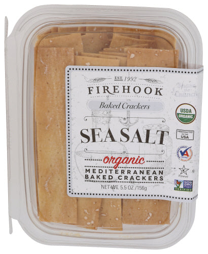 Firehook - Baked Organic Crackers Sea Salt, 5.5oz | Pack of 8