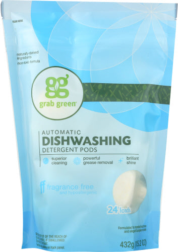 Grab Green - Automatic Dishwashing Detergent - Fragrance Free, 15.2  Oz