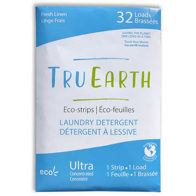 Tru Earth Eco - strips Laundry Detergent (Fresh Linen), 32 Loads | Pack of 12