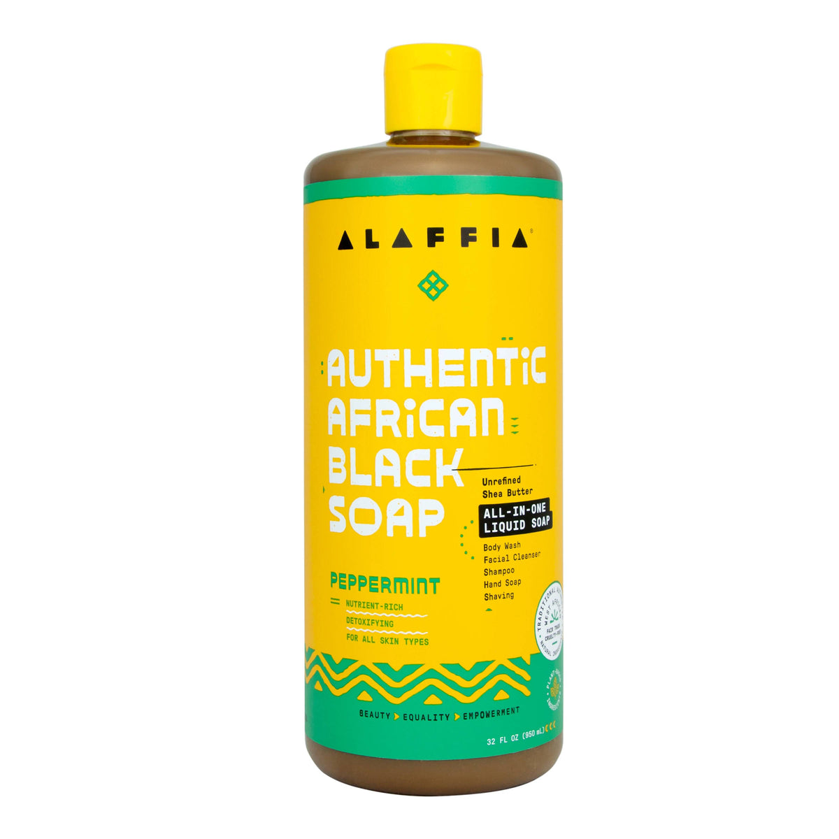 Alaffia - Authentic African Black Soap Peppermint, 32 oz