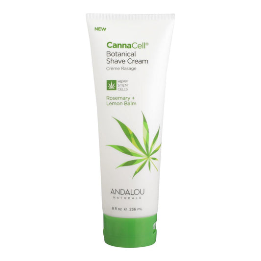 Andalou Naturals - CannaCell Botanical Shave Cream with Vegan Probiotics - Rosemary + Lemon Balm, 236mL